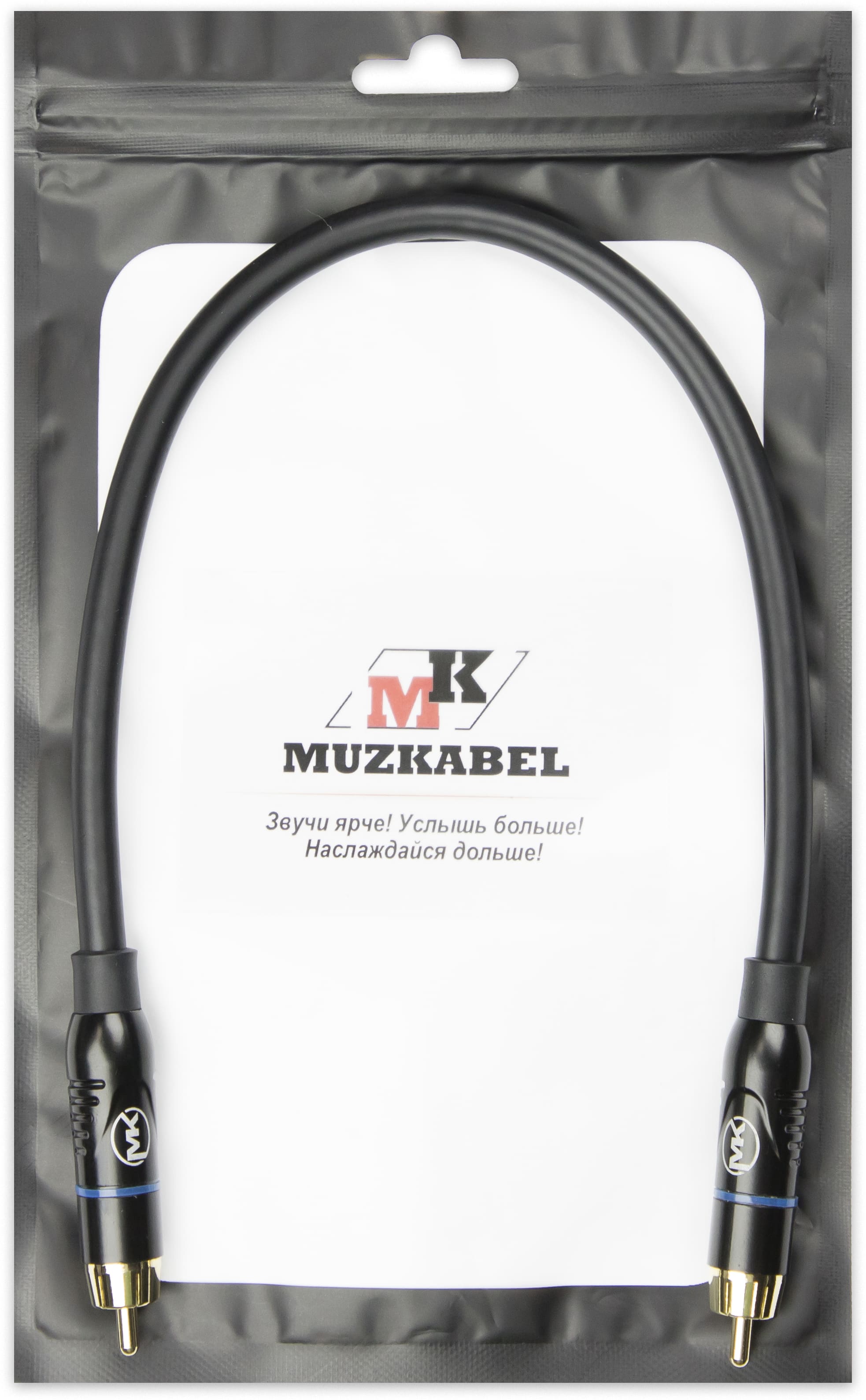 Патч-кабель MUZKABEL RSFIK4BP - 0.15 метра, RCA – RCA (Синее кольцо)