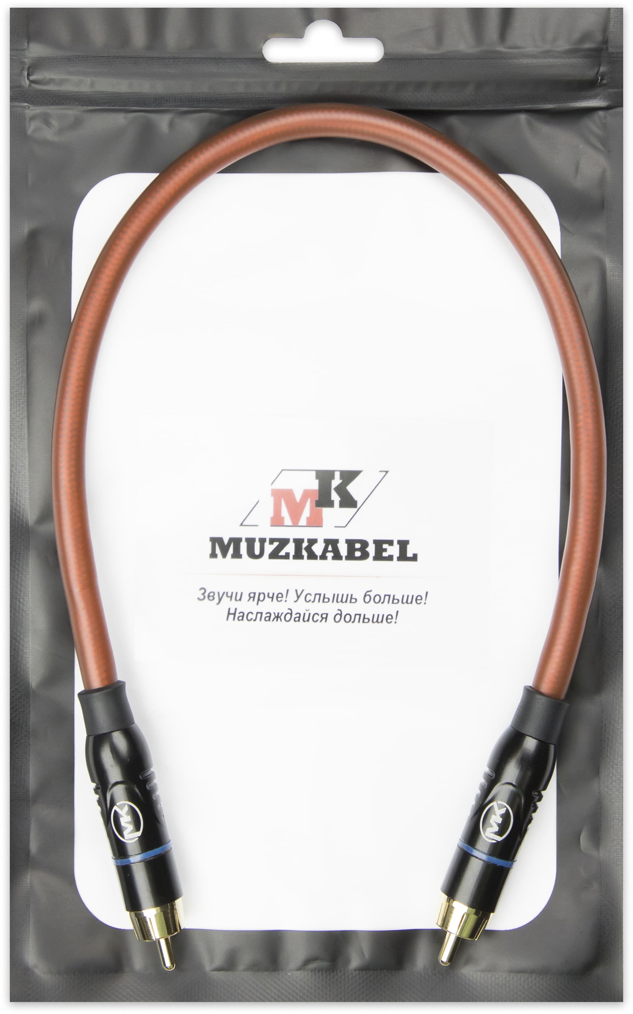 Патч-кабель MUZKABEL RCXMK5BP - 0.15 метра, RCA – RCA (Синее кольцо)