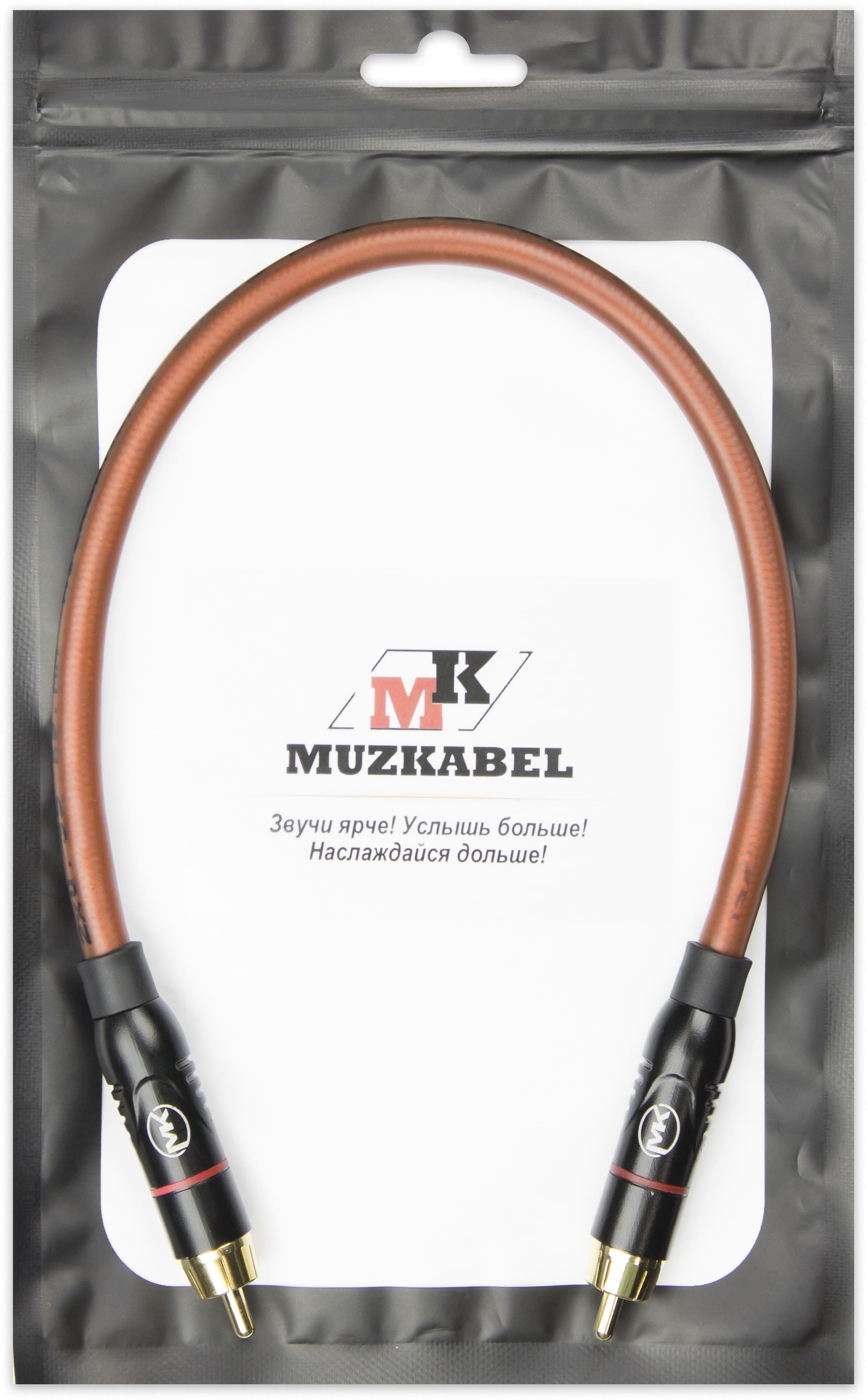 Патч-кабель MUZKABEL RCXMK5BP - 0.15 метра, RCA – RCA (Красное кольцо)