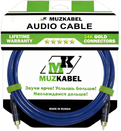 Аудио кабель MUZKABEL RSLIK1 - 1 метр, RCA - RCA