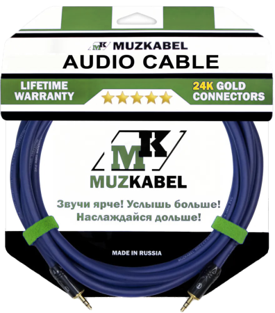 Аудио кабель MUZKABEL MNXMK5S - 1,5 метра, MINI JACK (3.5) - MINI JACK (3.5)