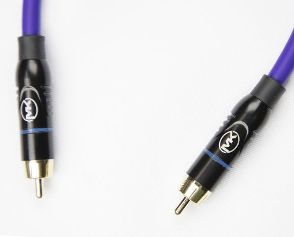 Патч-кабель MUZKABEL RSFIK4VP - 0.1 метра, RCA – RCA (Синее кольцо)