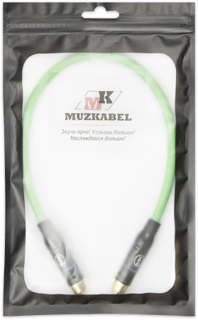 Патч-кабель MUZKABEL SRCIK2P - 0.2 метра, RCA – RCA (Синее кольцо)